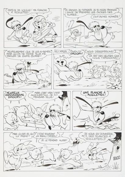 GEN CLO Planche de fin du récit Droopy et le skate board publié dans Tom et Jerry...