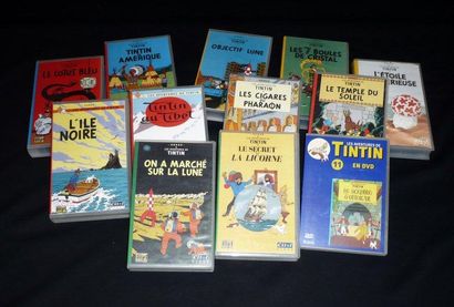 HERGÉ Tintin - Lot de 11 VHS de dessins animés Tintin par Ellipse On y joint un ...