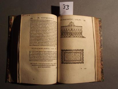 VITRUVE De architectura libri decem. 1 vol. in-8 relié ½ maroquin marron (post.)...