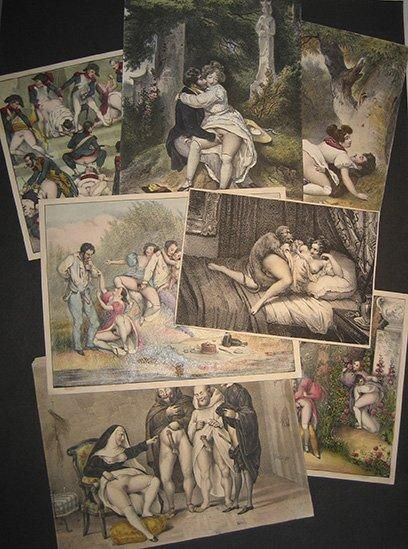 DEVERIA Achille (1800-1857) Lot de sept gravures Marges coupées, circa 1840. Six...