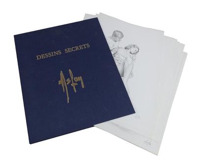 ASLAN (1930-2014) Dessins Secrets Beau portfolio de 19 lithographies érotiques 1983....