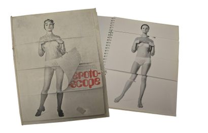 null Erotoscope. Marie Concorde Editeur, 1970. Très rare livre à système, reliure...