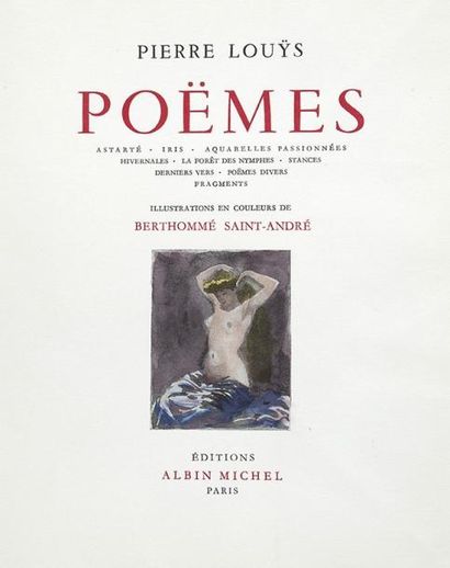 null Lot de deux ouvrages: - LOUYS Pierre - [SAINT-ANDRE Berthommé], Poèmes. Un des...