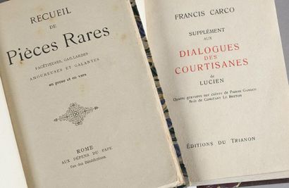 null Lot de deux volumes: - CARCO Francis - GANDON Pierre, Supplément au dialogue...
