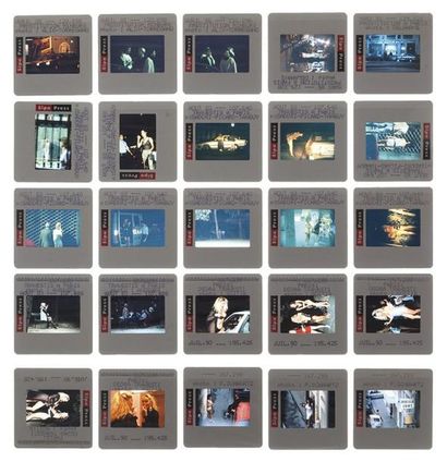 null [Prostitution masculine Paris] Planche de 25 diapositives SIPRA-Presse, 1983-1990....
