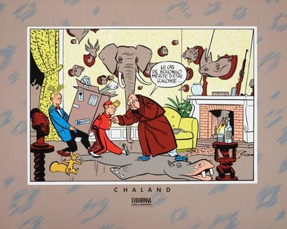 CHALAND Spirou et Fantasio Sérigraphie éditée par Champaka en 1990, tirage limité...