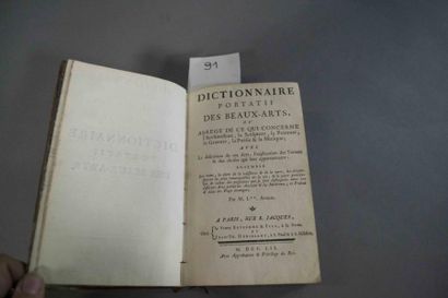 ANONYME - LACOMBE Jacques Dictionnaire portatif des Beaux-Arts, ou Abrégé de ce qui...