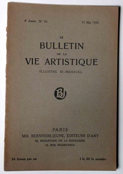 null LE BULLETIN DE LA VIE ARTISTIQUE 66 numéros (+ qqs doubles) 1919: 1 n° (1ère...