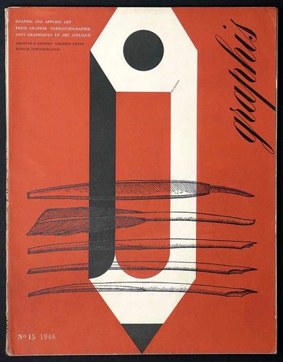 null GRAPHIS - 3 numéros N° 14, 15 (1946): 21 (1948). Textes de Cocteau, Max Bill......