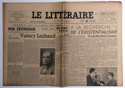 null LE LITTERAIRE 1ère année 1946 - 18 numéros: n° 1 à 9 (23 mars 1946/18 mai 1946);...