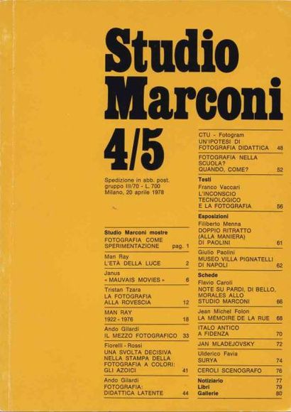 null STUDIO MARCONI Bolletino, notizario, catalogo dello Studio Marconi, Milan. 16...