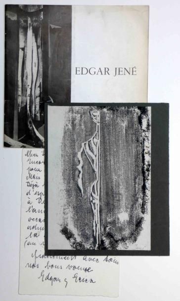 JENE Edgar Lithographie en noir (Ft 13,5x19) signée, fixée sur canson (1962). Au...