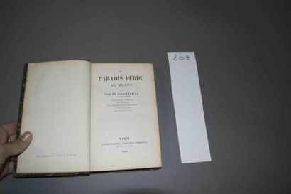 MILTON Paradis perdu. 1 vol. in-8 relié ½ chagrin. Paris Charpentier 1853