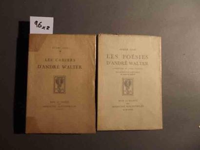 GIDE (André) Les cahiers d'André Walter. 1 vol. in-8 broché. Paris Sté Médecins Bibliophiles...