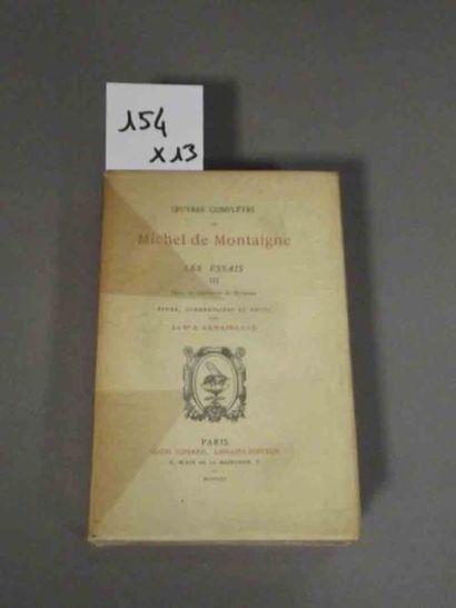 MONTAIGNE Oeuvres complètes. 12 vol. in-12 brochés. Paris Conard 1924 à 1941. Il...