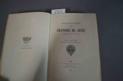 GAUTIER (Léon) Bibliographie des chansons de geste. 1 vol. in-8 relié toile. Paris...