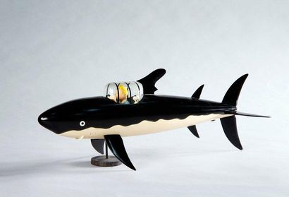 HERGÉ Tintin Sous marin Requin 46 cm Personnages Tintin et Milou en résine, coque...