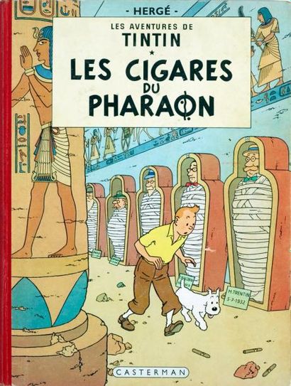 HERGÉ Tintin Les cigares du Pharaon 4ème plat B29 Exemplaire propre