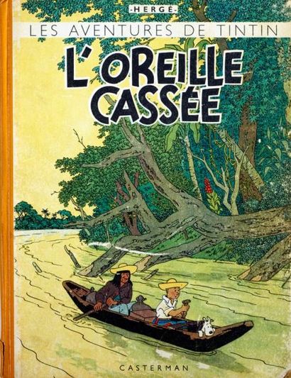 HERGÉ Tintin L'oreille Cassée 4ème plat A23bis (1945) Tirage 17656 exemplaires Exemplaire...
