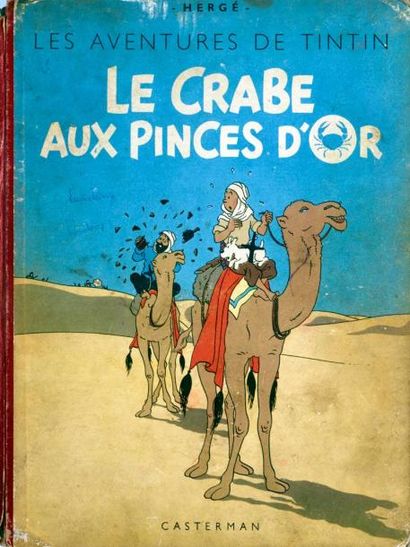 HERGÉ Tintin Le crabe aux pinces d'or 4ème plat B2 Album en état moyen (angles frottés,...