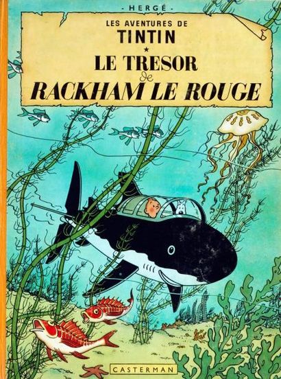HERGÉ Tintin Le trésor de Rackham le Rouge 4ème plat B33 Bel état