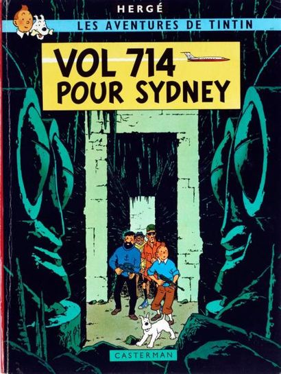 HERGÉ Tintin Vol 714 pur Sydney Edition originale deuxième tirage 4ème plat B37 Très...