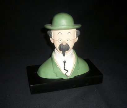 HERGÉ Tintin Buste de Tournesol avec socle Résine éditée par Leblon Delienne (petites...