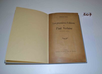 null LODS (Armand) 

 Les premières éditions de Paul Verlaine. 1 plaqu. In-8 reliée...