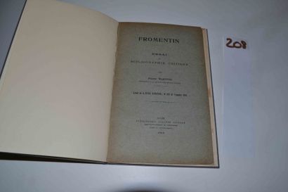 null MARTINO (Pierre) 

 Fromentin. 1 vol. in-8 relié toile. Alger Jourdan 1914.