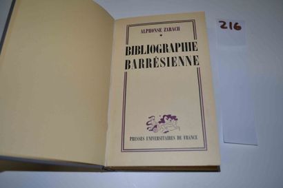 null ZARACH (A.) 

Bibliographie Barrésienne 1881-1948. 1 vol. in-8 relié toile....