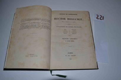 null BOSSANGE (Hector) 

Catalogue de livres français, grecs, latins… 1 vol. relié...