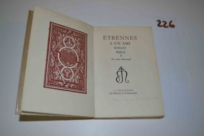 null MARCHAND (Jean) 

Etrennes à un ami bibliophile. 1 vol. br. La Baconnière 1954....