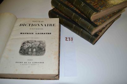 null LACHATRE (Maurice) 

Nouveau dictionnaire universel. 4 vol. in-4 reliés _ chagrin....