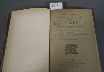 null RAHIR (Edouard)

Catalogue d'une collection unique de volumes imprimés par les

Elzevier......