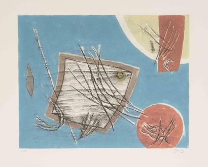 Henri GOETZ "Composition" Lithographie sur papier signé et numéroté 3/50