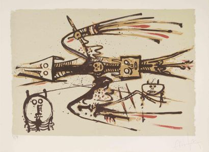 Wilfredo Lam Composition Lithographie numérotée 2/99, signée en bas à droite 48,5...