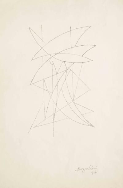 Silvano BOZZOLINI Composition, 1948 Lithographie signée et daté en bas à droite 50...