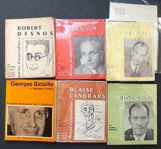 null Huit ouvrages de divers écrivains surréalistes, collection Les Poètes d'Aujourd'hui:...