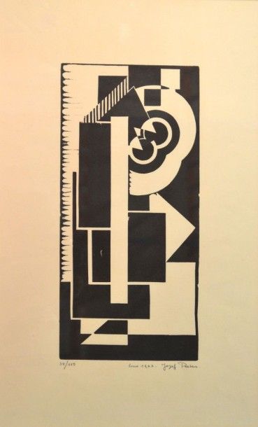 Josef PREVENS Sans Titre, 1922 Linogravure sur papier signé et daté en bas à droite...
