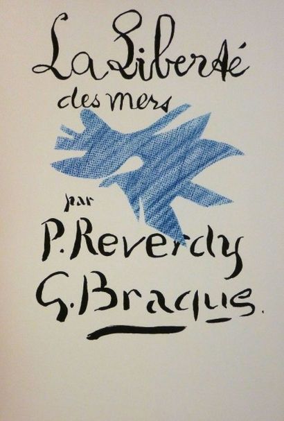 Georges Braque Lithographie Affiche "La liberté des mers" par P. Reverdy: 62 X 43...