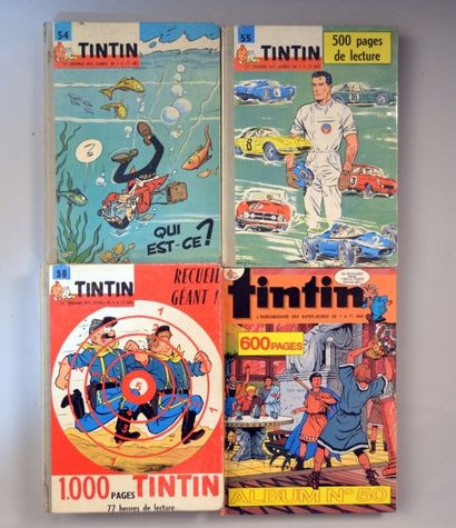 null TINTIN Reliures 54, 55 et 56 du Journal de Tintin France (petites restaurations...