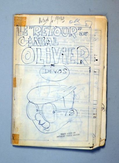 DEVOS Jacques Génial Olivier Storyboard (comprenant la mise en place des personnages...