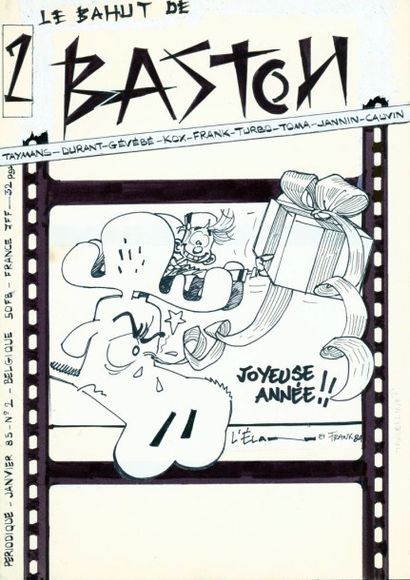 FRANK Couverture du fanzine Le bahut de Bastoh Encre de chine et feutre, signé et...