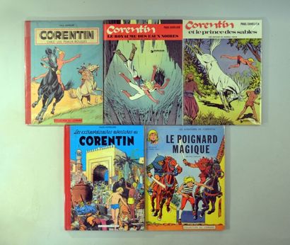 CUVELIER Corentin 5 volumes comprenant Corentin chez les peaux rouges (Bel état),...