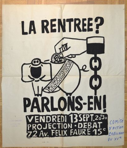 null Atelier Populaire EX Ecole des Beaux Arts

"La rentrée?"

Affiche de Mai 68

84,5x75...