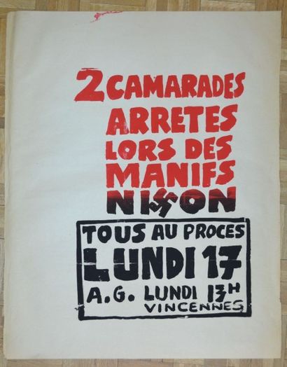 null Anonyme

"2 camarades arrÍtés"

Affiche de Mai 68

76x60 cm

Bon état