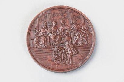 Médaille de bronze: «Le Vélocipède». Avers:...