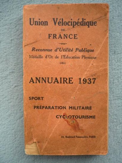 null 1937. Annuaire de l'Union Vélocipédique de France (336p, complet). Etat d'usage....