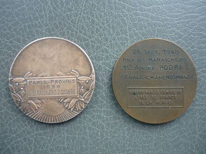 null Médailles. 2 médailles en bronze attribuées: a) Paris-Provins, 1er Bérardi,...