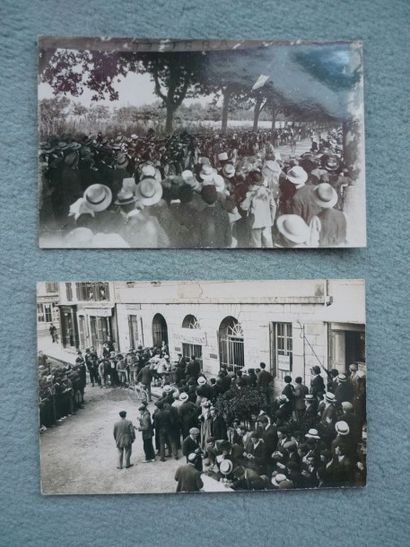 null 1907-1920. Deux cartes photos (bromure) sur le Tour de France, deux actions:...
